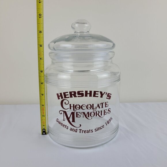 Vintage Hershey’s Chocolate Memories Sweets Treats 1895 Glass cookie jar Lid 90s - Picture 5 of 16